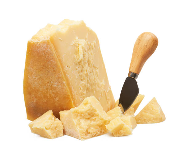 istock Parmesan cheese isolated on white 1159382790