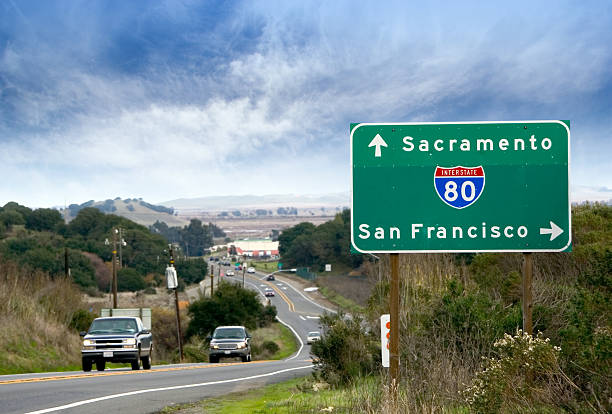 Interstate 80: Sacramento, San Francisco stock photo
