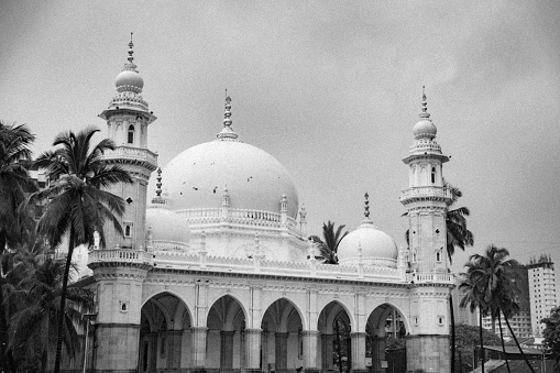 Photography, Mosque, Islam - Black and White Image of Hasnabad Dargah Mumbai