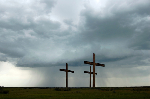 Three crosses with Storm Clouds