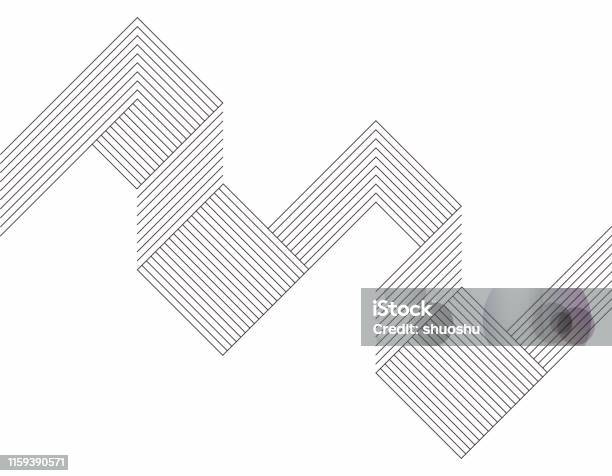 Minimalism Geometric Line Pattern Background Stock Illustration - Download Image Now - In A Row, Line Art, Geometric Shape