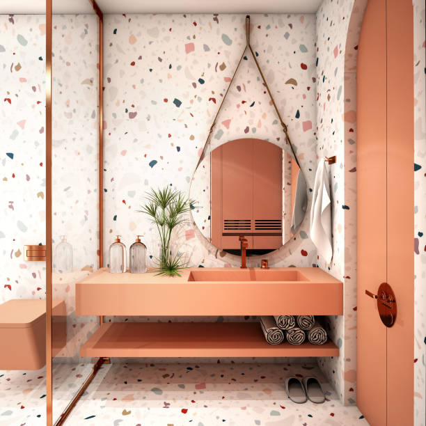 istock Modern Bathroom Interior design,trend design 2019 ,3d rendering ,3d illustration 1159392986