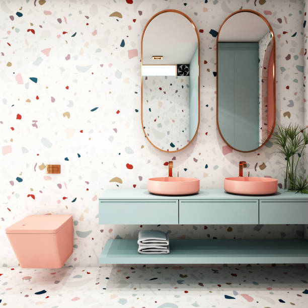 istock Modern Bathroom Interior design,trend design 2019 ,3d rendering ,3d illustration 1159393026