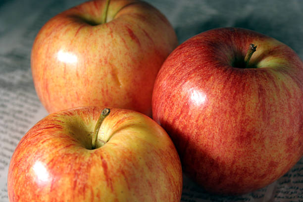 jabłka owoce - three objects three people three animals apple zdjęcia i obrazy z banku zdjęć