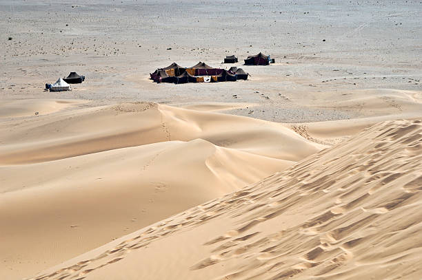 White Tuareg tent in the desert Erg Cheb Morocco North Africa Nikon D3x