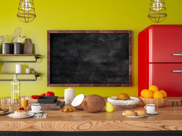 istock Kitchen Counter with Foods and Ingredient List. 1159395604