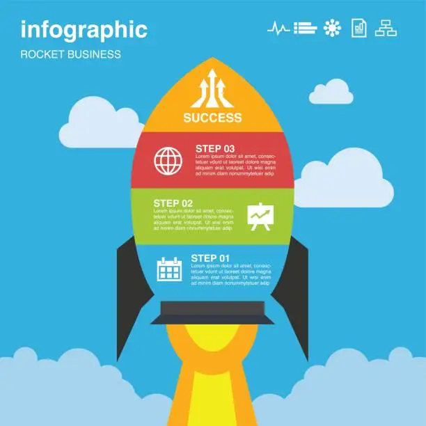 Vector illustration of Rocket Target Infographic