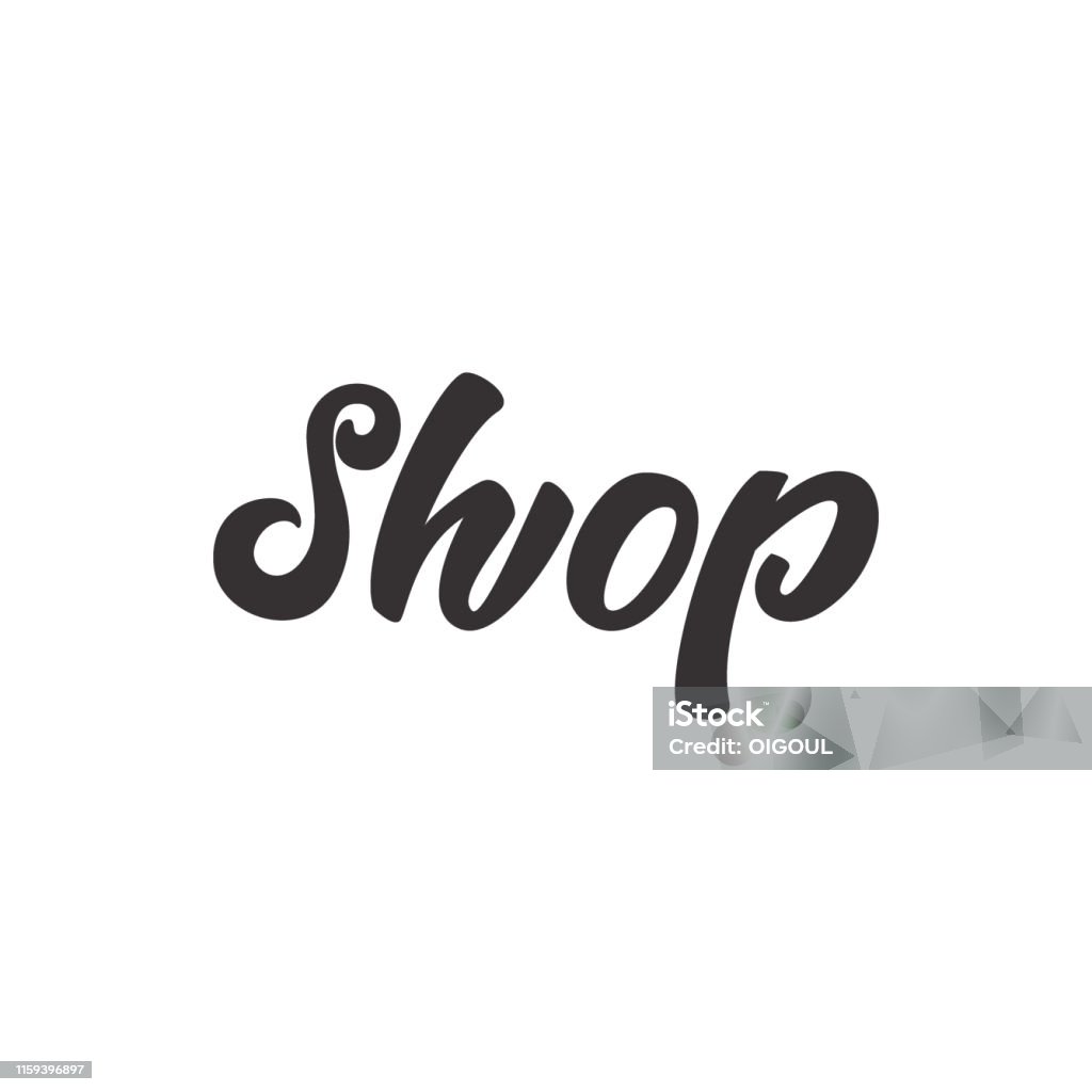 Shpping Lettering Shop Lettering Sign Vector Illustration Stock Illustration - Download ...