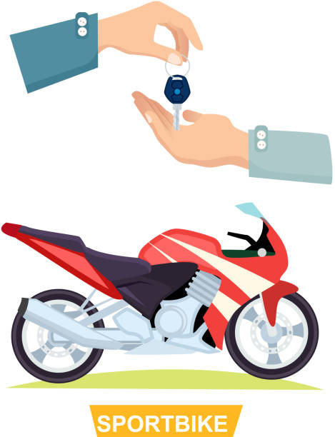 istock Hand Passing Key. Process of Buying Sportbike 1159397000