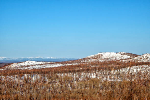 istock Winter mountain landscape with clear blue sky 1159397377