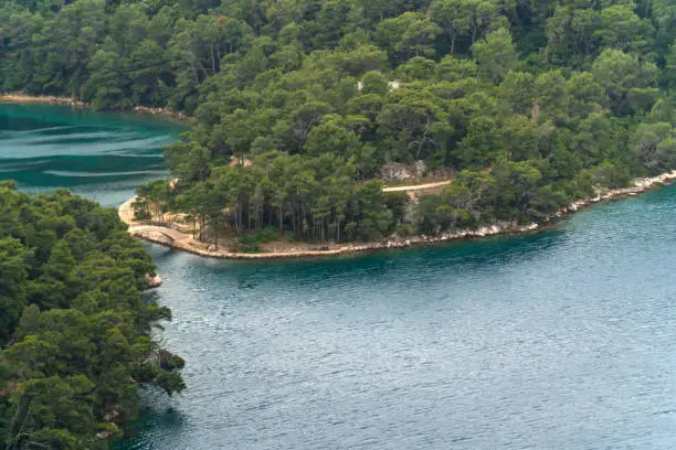 Photo of Bridge between The big and small lake on island Mljet, Croatia