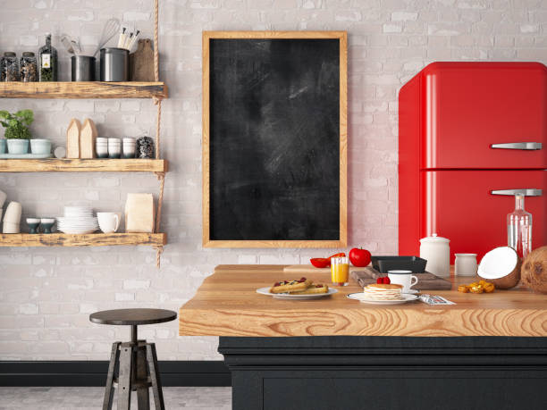 istock Kitchen Counter with Foods and Ingredient List. 1159400255