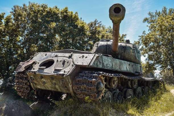 istock Old tank in the territory of Lithuania 1159401495