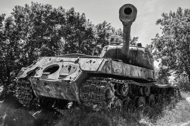 istock Old tank in the territory of Lithuania 1159401535