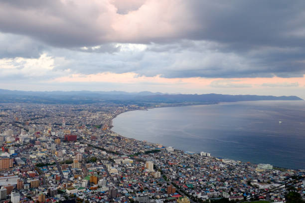 istock Mount Hakodate ropeway with cityscape view Hokkaido, Japan. 1159402559