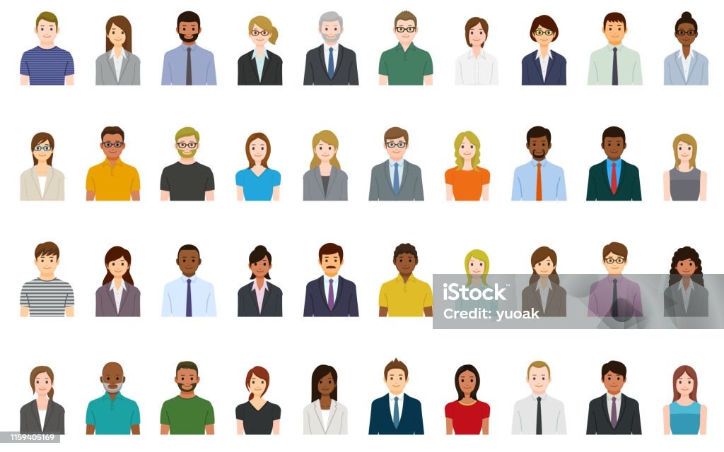 Business people avatars set 40 People avatars. Avatar stock vector