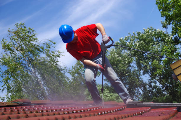 istock House roof cleaning with pressure tool 1159405956