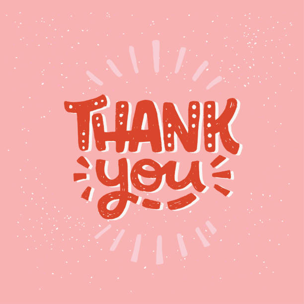 illustrations, cliparts, dessins animés et icônes de thank you main phrase de lettrage - thank you petite phrase