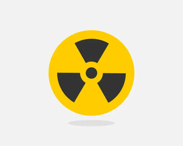 Vector illustration of Radiation icon vector. Warning radioactive sign danger symbol.