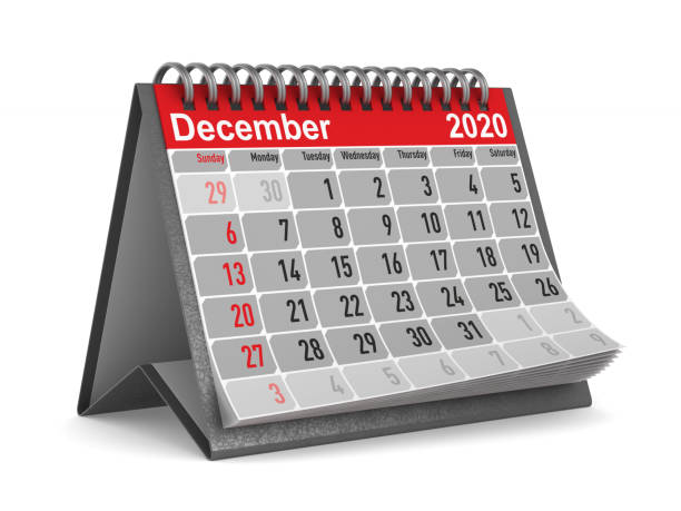istock 2020 year. Calendar for December. Isolated 3D illustration 1159407226