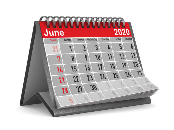 istock 2020 year. Calendar for June. Isolated 3D illustration 1159407228