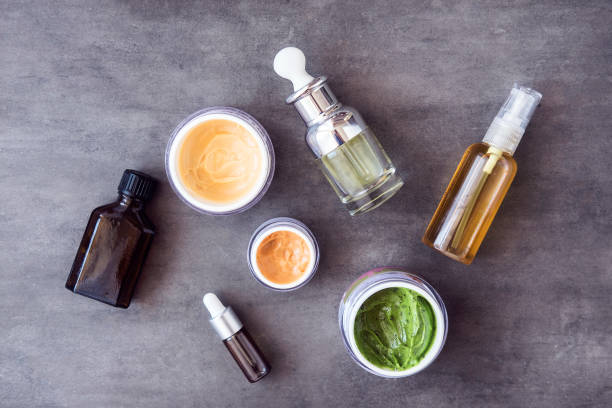 istock Bottles and jars with natural cosmetics 1159407492