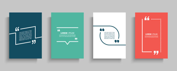 Quote frames blank templates set. Text in brackets, citation empty speech bubbles, quote bubbles. Textbox isolated on color background. Quote frames blank templates set. Text in brackets, citation empty speech bubbles, quote bubbles. Textbox isolated on color background. Vector illustration. label symbols stock illustrations