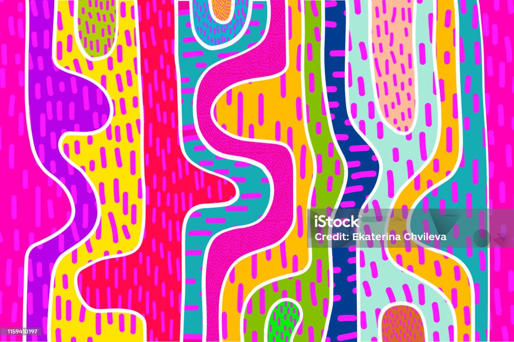 Textured Cartoon Object Hand Drawn Vector Background In Cartoon Style Textured Objects Lines ...
