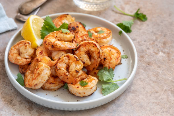 istock Spicy garlic chilli Prawns Shrimps 1159410371