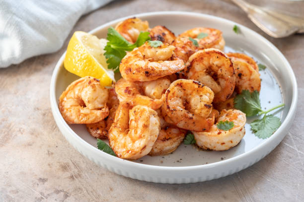 istock Spicy garlic chilli Prawns Shrimps 1159410392