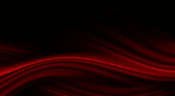 Photo of Red luxury fabric on black background with copy space