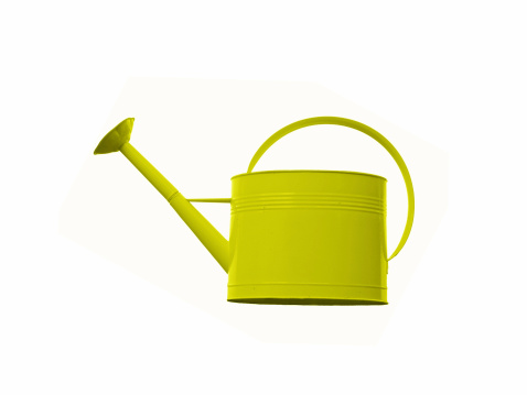 Bright Yellow Watering Can isolated on white