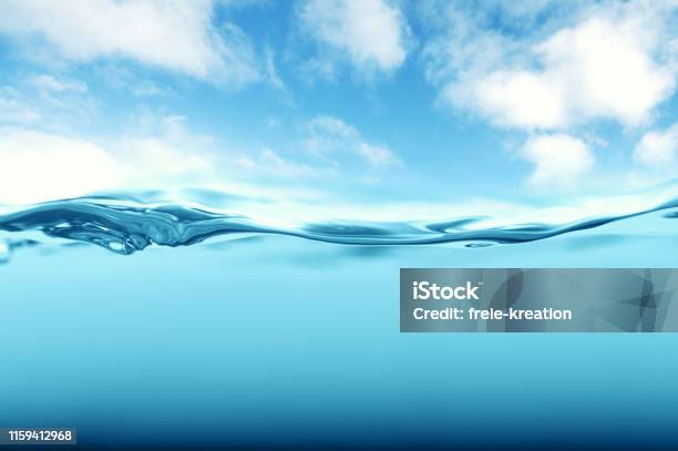 Tropical Underwater Shot With Blue Sky Stock Photo - Download Image Now - Water, Sea, Underwater