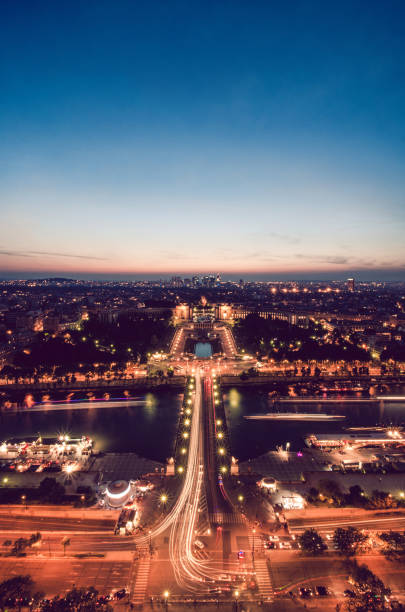 Aerial View Of Paris At Night