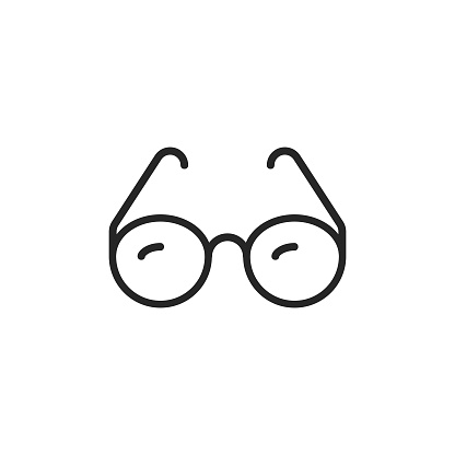 Glasses Line Icon with Editable Stroke.