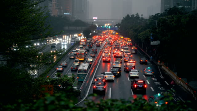 Busy traffic  in Guangzhou, China