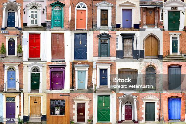 County Of Shropshire Doors Stock Photo - Download Image Now - Front Door, Door, Multiple Image
