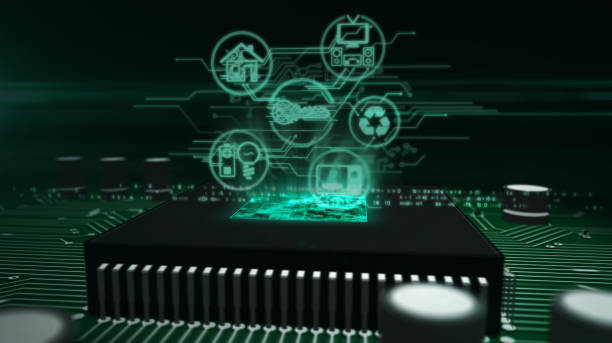 istock CPU on board with iot symbols hologram 1159418050