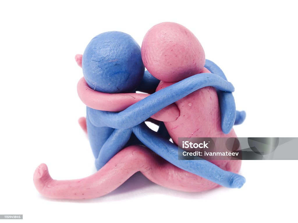 Loving Couple Loving Couple made of clay Adult Stock Photo