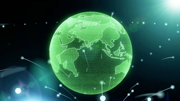 istock Earth Rotate Hi Technology Of Universe Scifi Graphic Illustration. 1159419311