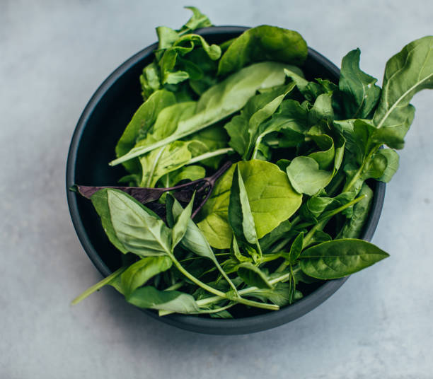 Green leafy vegetables stock photo