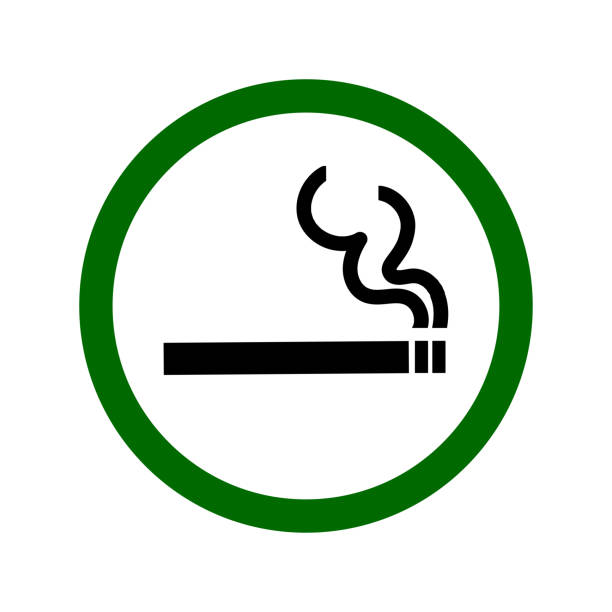 喫煙許可されたサイン。ベクトルイラストレーション - タバコを吸う イラスト点のイラスト素材／クリップアート素材／マンガ素材／アイコン素材