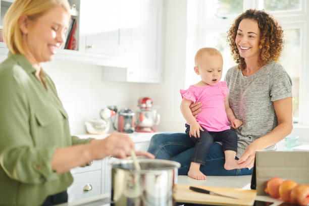 istock same sex family preparing dinner 1159421819