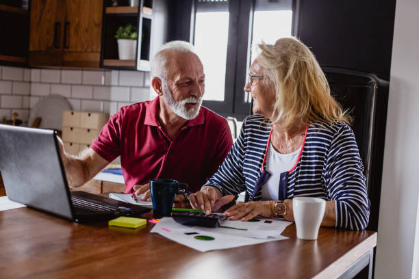 istock Senior couple is planning a home budget 1159422246