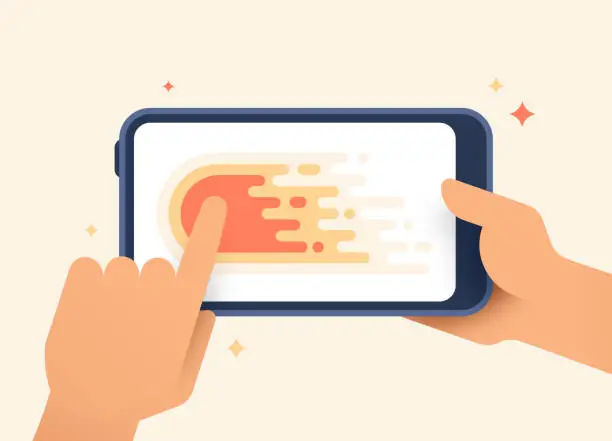 Vector illustration of Mobile Device Swiping Left Gesture