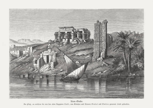 istock Temple of Kom Ombo, Upper Egypt, wood engraving, published 1879 1159425536