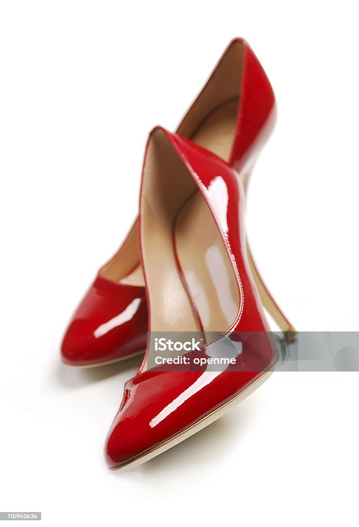 Красный же�нское Кожаные кроссовки - Стоковые фото Без людей роялти-фри