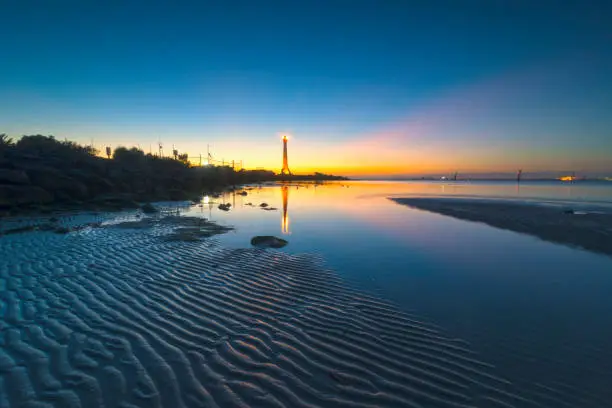 Lighthouse in St kilda beach