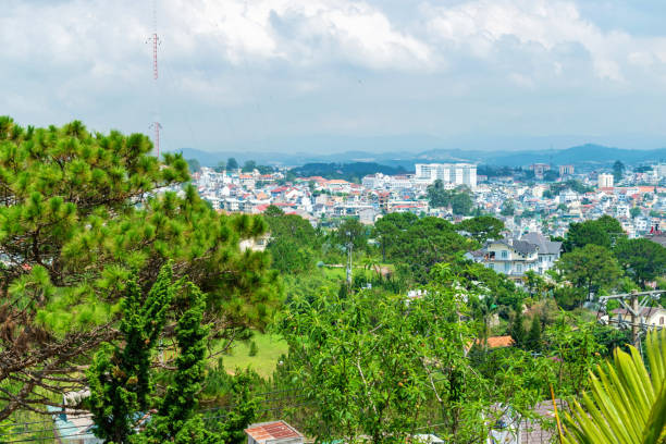 istock Panoramic view over the spruces in the small town in Dalat 1159427254