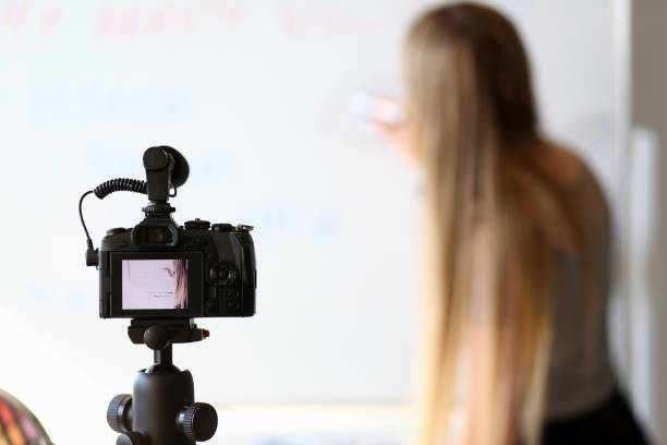 istock Female Blogger Recording Online Beauty Tutorial 1159427389